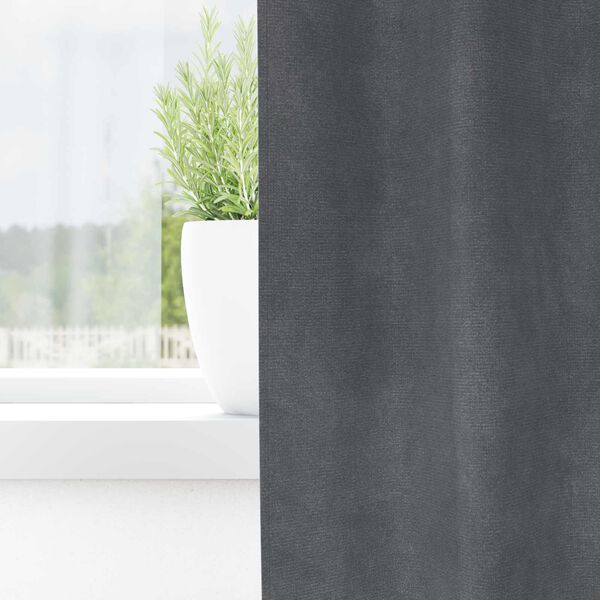 vidaXL Blackout Curtains 2 pcs Light Grey 140 x 225 cm Velvet