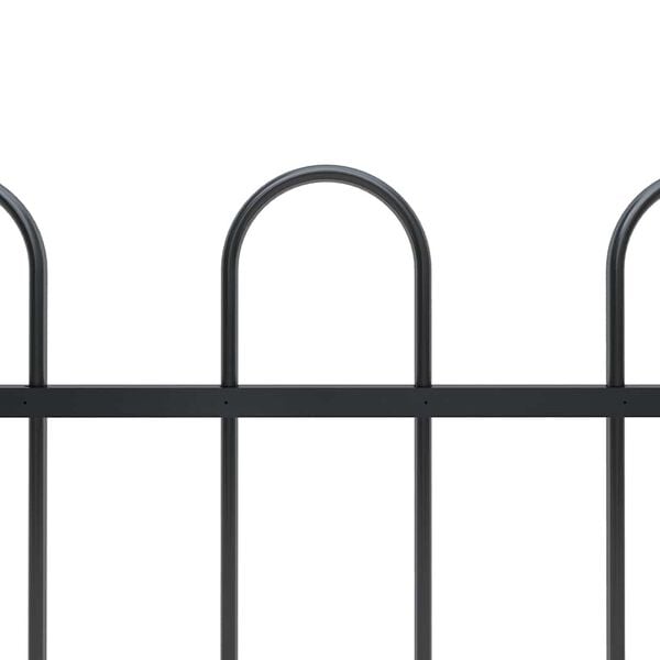 vidaXL Garden Fence with Hoop Top Steel 1248x120 cm Black