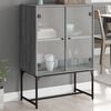 vidaXL Side Cabinet with Glass Doors Grey Sonoma 69x37x100 cm
