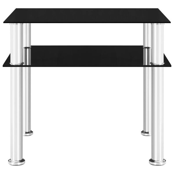 vidaXL Side Table Black 45x50x45 cm Tempered Glass