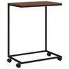 vidaXL Side Table with Wheels Black 55x35x70 cm Engineered Wood