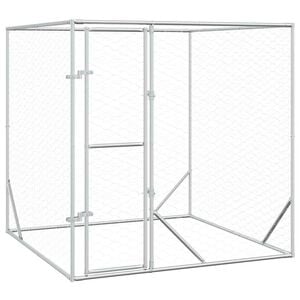 vidaXL Outdoor Dog Kennel Silver 2x2x2 m Galvanised Steel