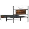 vidaXL Bed Frame without Mattress Smoked Oak 90x190 cm Single Engineered Wood