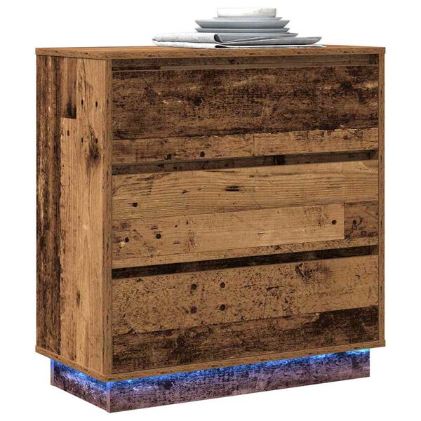 vidaXL Bedside Cabinet Old Wood 71 x 34.5 x 75 cm Engineered wood