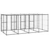 vidaXL Outdoor Dog Kennel Steel with Roof 9.68 m&sup2;