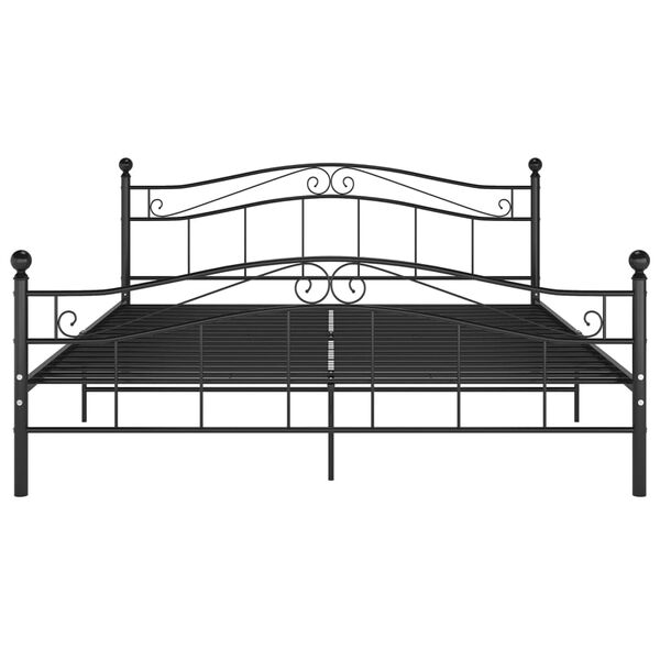 vidaXL Bed Frame without Mattress Black Metal 140x200 cm