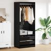 vidaXL Wardrobe with Drawer Black Oak 80 x 50 x 200 cm Engineered Wood
