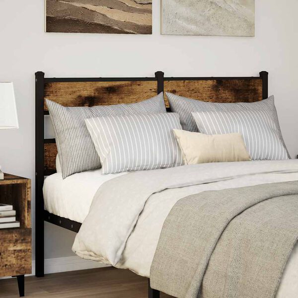 vidaXL Replace Headboard Smoked Oak 120 cm Iron and Engineered Wood