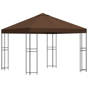 vidaXL Gazebo 3 x 3 m Brown Polyester and Steel 190 gsm