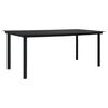 vidaXL Dining Table | Black | Steel, Glass | 190 x 90 x 74 cm | Durable