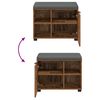 vidaXL Hall Bench Old Wood 60 x 38 x 46 cm Engineered Wood and Fabric