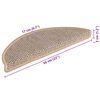vidaXL Stair Mats Self-adhesive Sisal-Look 15 pcs 56x17x3 cm Light Beige