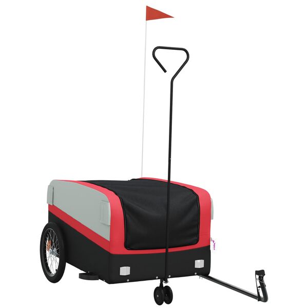 vidaXL Bike Trailer Black and Red 45 kg Iron