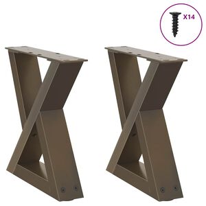vidaXL Coffee Table Legs 2 pcs Natural Steel 30x(30-31.3) cm Steel