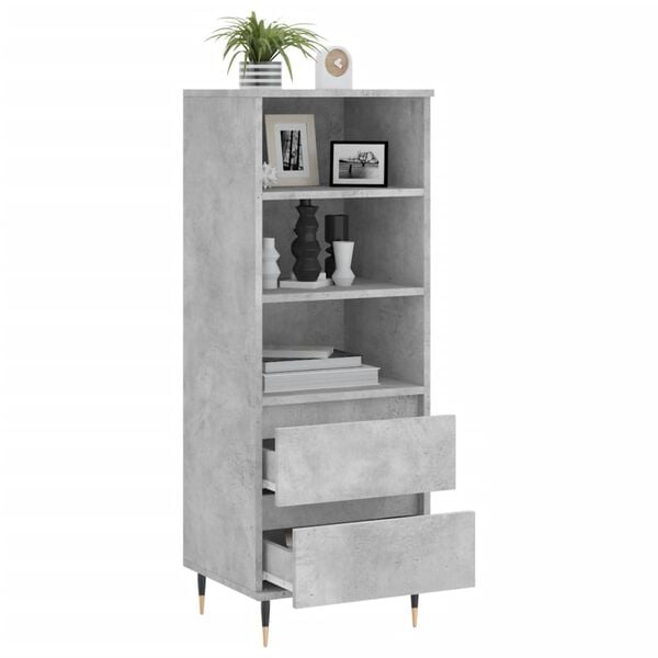 vidaXL Highboard Concrete Grey 40x36x110 cm Engineered Wood