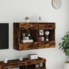vidaXL TV Wall Cabinet with LED Lights Smoked Oak 98.5x30x60.5 cm
