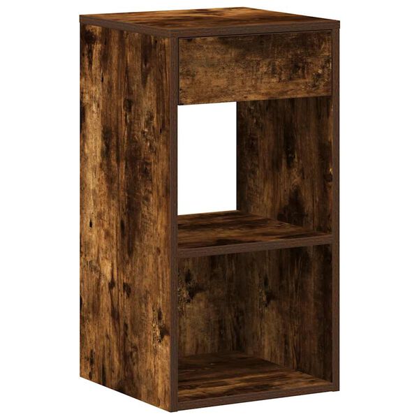 vidaXL Bedside Cabinet with Drawer Smoked Oak 35x34x66.5 cm