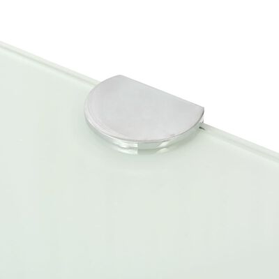 vidaXL Corner Shelves 2 pcs with Chrome Supports Glass White 25x25 cm