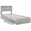 vidaXL Storage Bed with Drawer Grey Sonoma 90 x 190 cm Engineered Wood