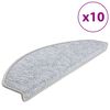 vidaXL Stair Mats 10 pcs 65x24x4 cm Light Grey Half Round Large