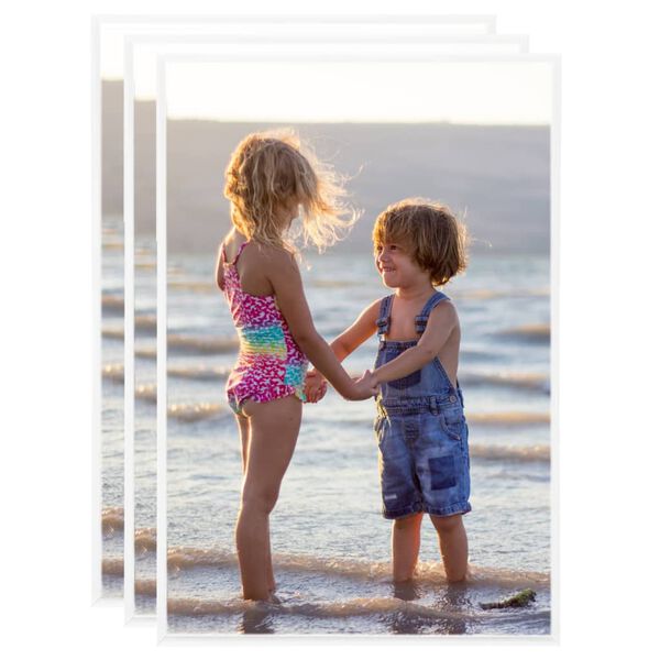 vidaXL Photo Frames Collage 3pcs for Wall or Table White 21x29.7cm MDF