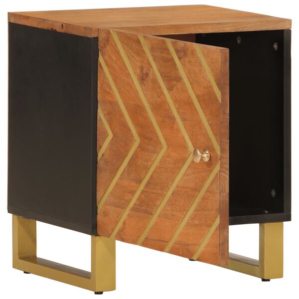 vidaXL Bedside Cabinet Brown and Black Solid Wood Mango