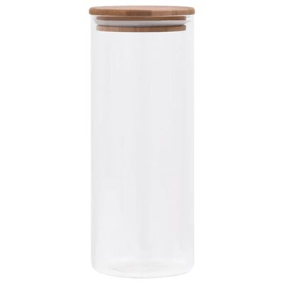 vidaXL Storage Glass Jars with Bamboo Lid 6 pcs 1000 ml