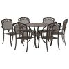 vidaXL Garden Dining Set 7 pcs Bronze 90 x 90 x 75 cm Cast Aluminium