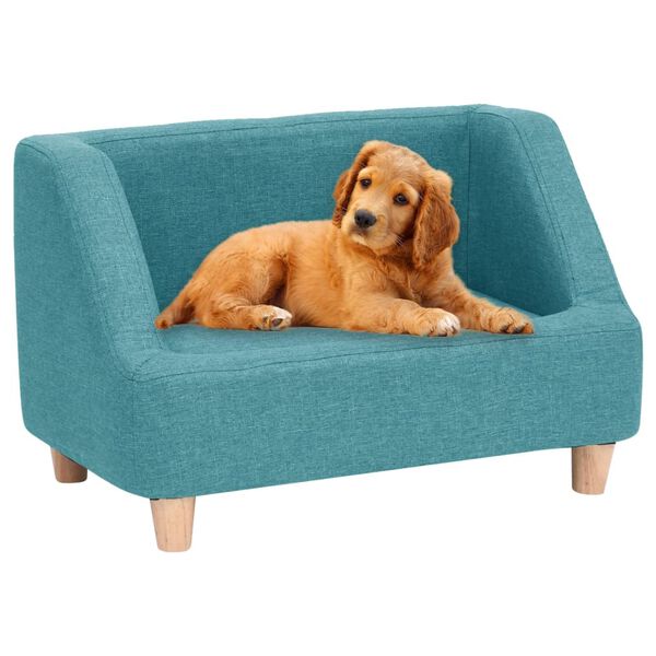 vidaXL Dog Sofa Turquoise 60x37x39 cm Linen