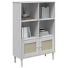vidaXL Bookcase SENJA Rattan Look White 90x35x130 cm Solid Wood Pine