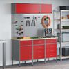 vidaXL Work Cabinet Set with Drawer with Storage Manual 8 pcs Red