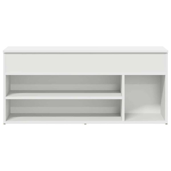vidaXL Shoe Bench White 102x30.5x45 cm Engineered Wood