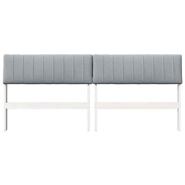 vidaXL Upholstered Headboard Light Grey 180 cm Solid Pine Wood
