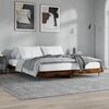 vidaXL Bed Frame without Mattress Smoked Oak 200x200 cm Engineered Wood