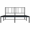 vidaXL Metal Bed Frame without Mattress with Headboard Black 140x200cm