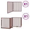 vidaXL Dog Gate with Door Foldable 6 Panels Brown 480 cm Poplar Wood