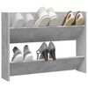 vidaXL Wall Shoe Cabinet Concrete Grey 80x18x60 cm Engineered Wood
