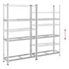 vidaXL 3-Layer Tyre Shelves 2 pcs Silver 110x40x200 cm Steel