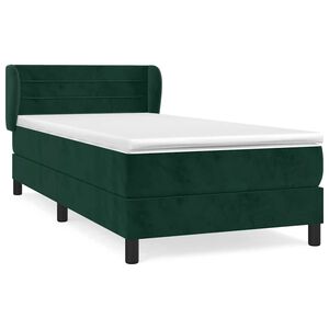 vidaXL Box Spring Bed with Mattress Dark Green 80x200 cm Velvet