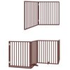 vidaXL Dog Gate with Door Foldable 10 Panels Brown 800 cm Poplar Wood