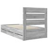 vidaXL Bed Frame with Drawer Grey Sonoma 100 x 200 cm Engineer Wood