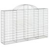 vidaXL Arched Gabion Baskets 8 pcs 200x30x120/140 cm Galvanised Iron