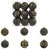 vidaXL Christmas Ball Set XL 18 pcs Black and Gold 8 cm Polystyrene