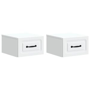 vidaXL Wall-Mounted Bedside Cabinet 2 pcs White 34.5 x 33 x 20 cm