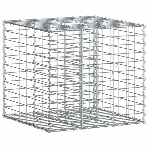 vidaXL Gabion Raised Bed Silver 60 x 60 x 55 cm Galvanised Steel