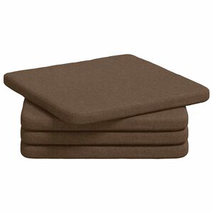 vidaXL Seat Cushions 4 pcs Brown 40 x 40 x 3 cm Fabric