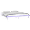 vidaXL LED Bed Frame without Mattress White 200x200 cm Solid Wood