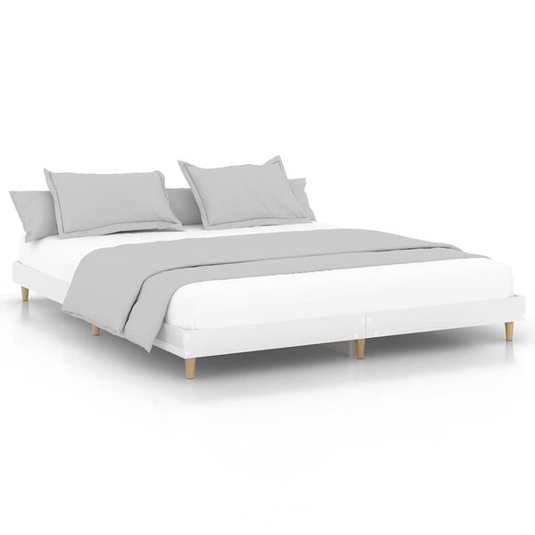 vidaXL Bed Frame without Mattress High Gloss White 200x200 cm