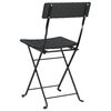 vidaXL Folding Bistro Chairs 2 pcs Black Poly Rattan and Steel