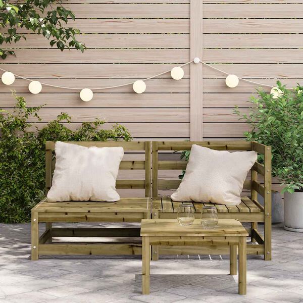 vidaXL Garden Sofa 2-Seater Impregnated Wood Pine